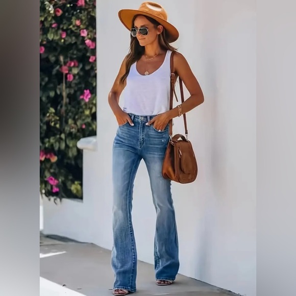 #4038 High Stretch Bootcut Chic Washed Denim Jeans - Picture 10 of 16